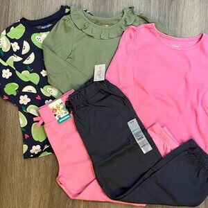 5T Old Navy & Garanimals Long-Sleeve Tops & Pants Bundle